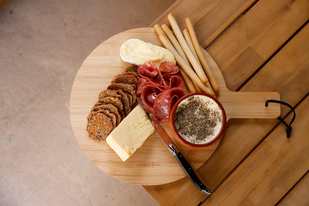 Entertain with this complimentary bamboo serving board from Sanctuary Cove